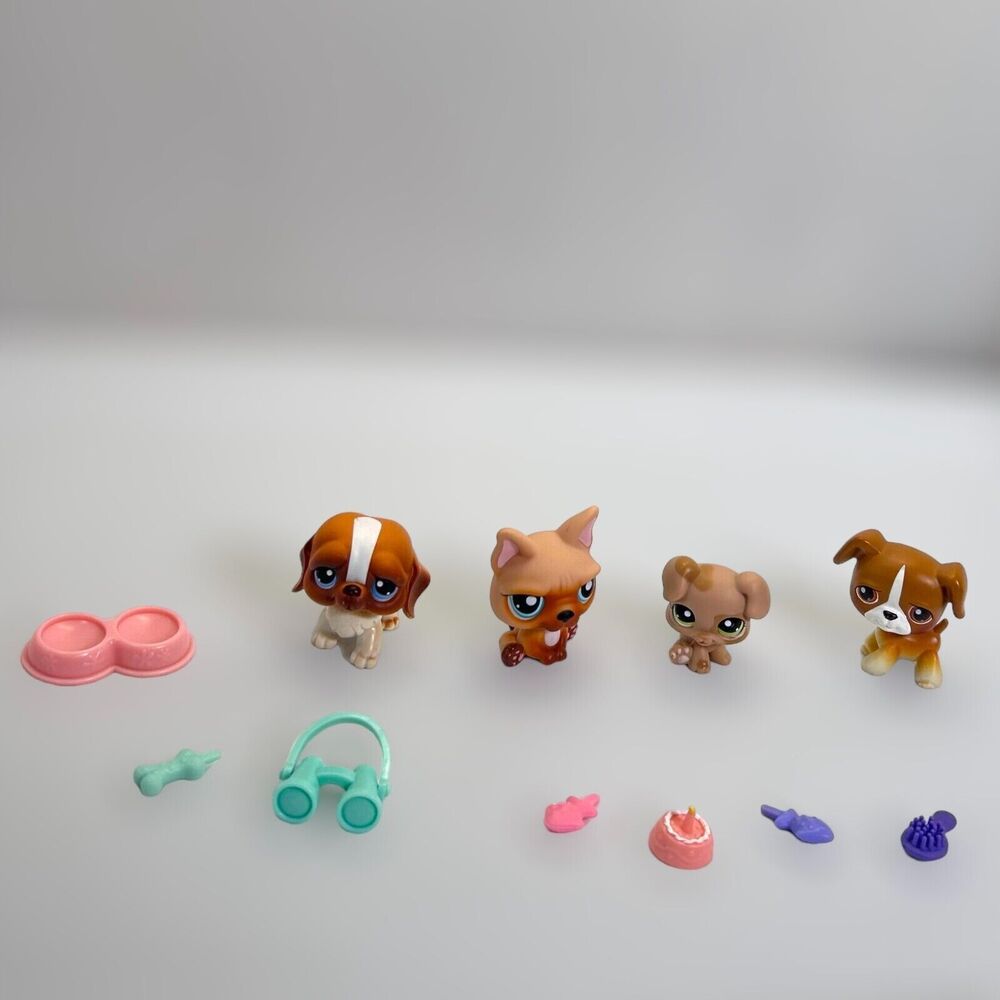 Littlest Pet Shop Lot Dog 1353 Boxer Puppy 1847 French Bulldog 25 Boxer LPS